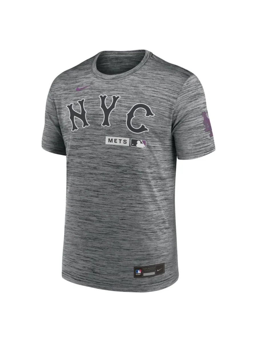 Футболка с принтом Velocity Dri-FIT New York Mets Nike — изображение 2 из 3, серый