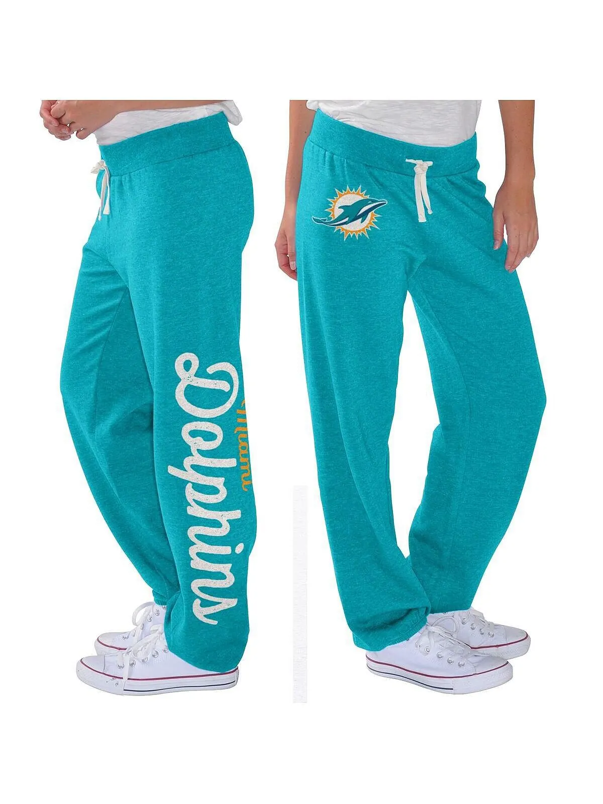 Женские флисовые брюки Aqua Miami Dolphins для схватки G-III 4Her by Carl Banks