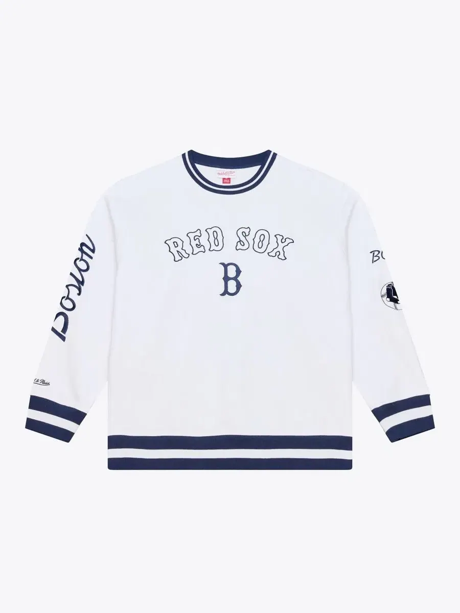 Свитшот Arctic Fleece с вышивкой и полосами Mitchell & Ness — изображение 1 из 5, белый