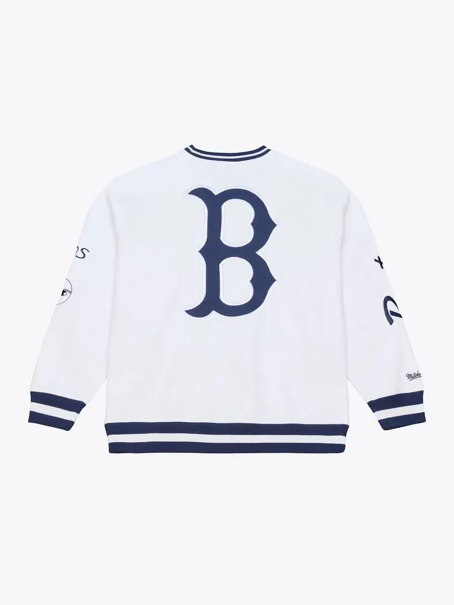 Свитшот Arctic Fleece с вышивкой и полосами Mitchell & Ness — изображение 2 из 5, белый