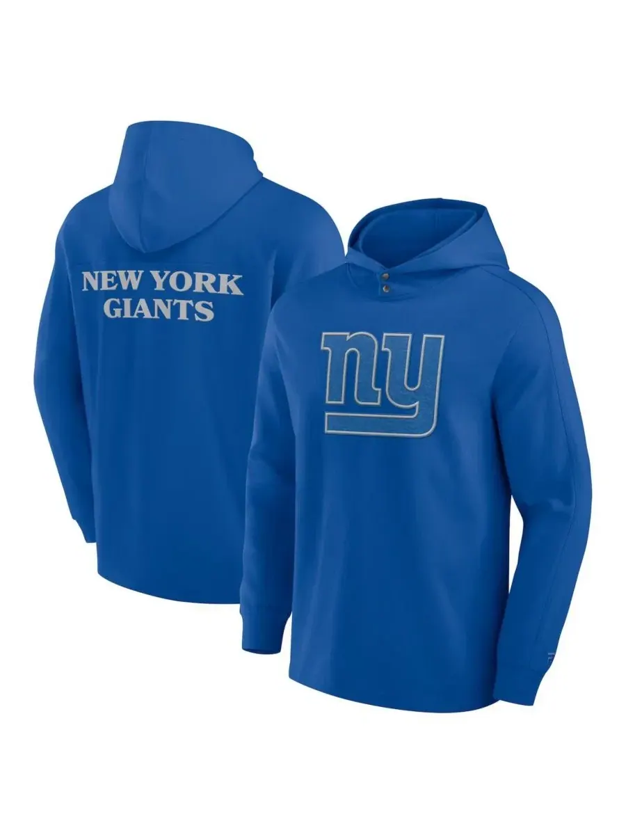 Футболка-худи с длинным рукавом и капюшоном Royal New York Giants Elements Blaze Fanatics — изображение 1 из 3, королевский
