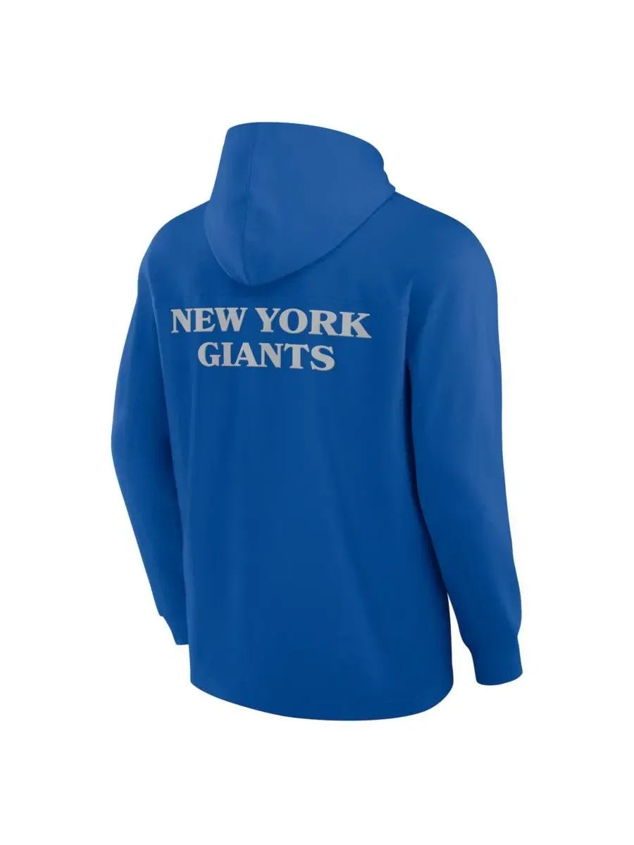 Футболка-худи с длинным рукавом и капюшоном Royal New York Giants Elements Blaze Fanatics — изображение 2 из 3, королевский