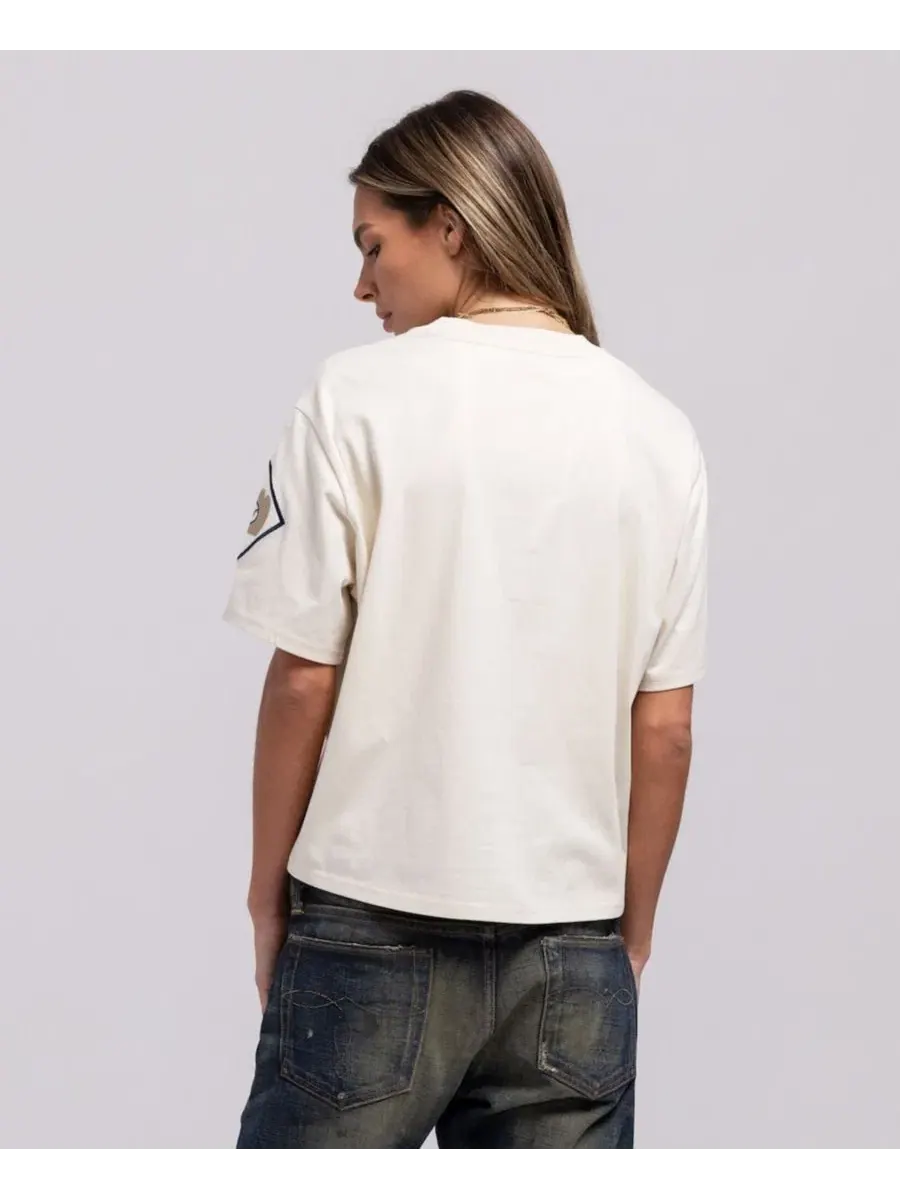 Футболка с укороченным кроем, с аппликацией, Cooperstown Yacht Rock Boxy Cropped Mitchell & Ness — изображение 5 из 5