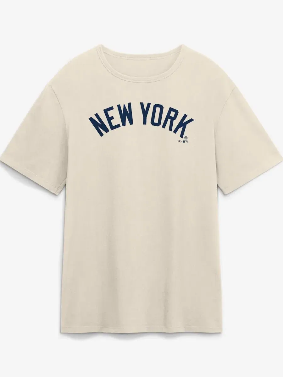 Футболка с принтом Alternate Logo Legacy New York Yankees Fanatics — изображение 1 из 2, бежевый