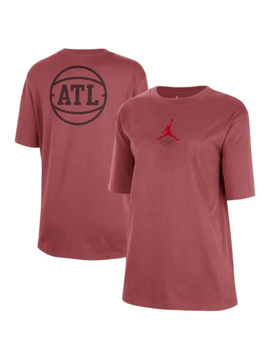 Футболка свободного кроя с принтом Atlanta Hawks Courtside Statement Edition Jordan — изображение 1 из 3, красный