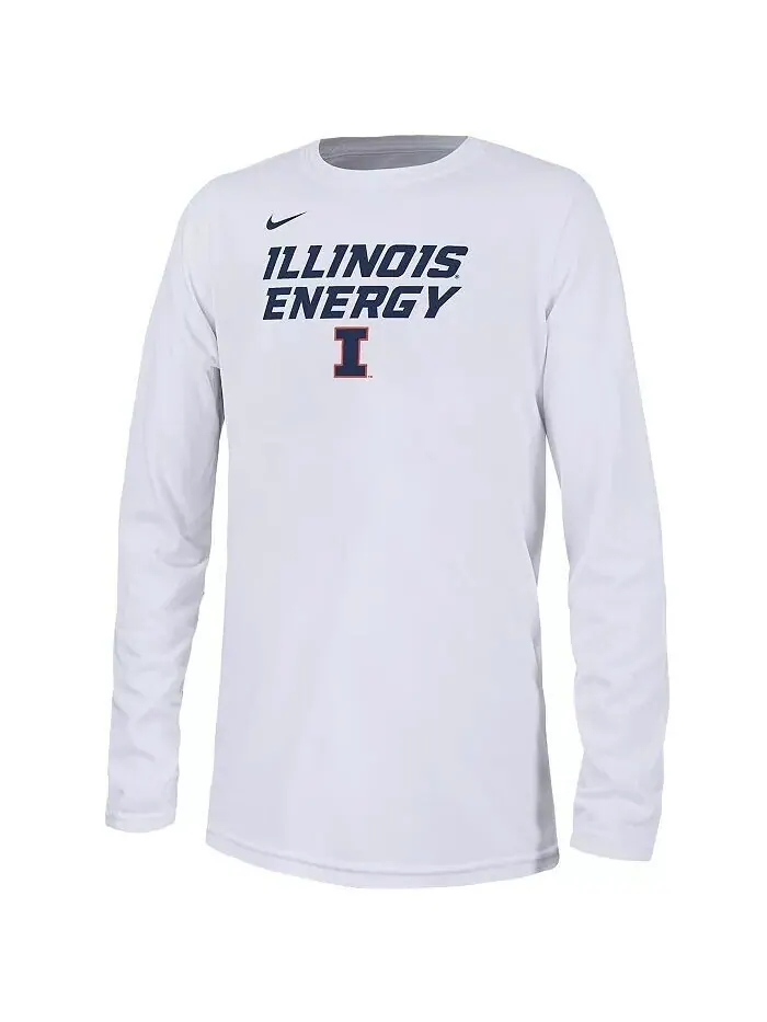 Футболка Energy Youth White Illinois Fighting Illini 2024 On-Court Bench Nike — изображение 3 из 3