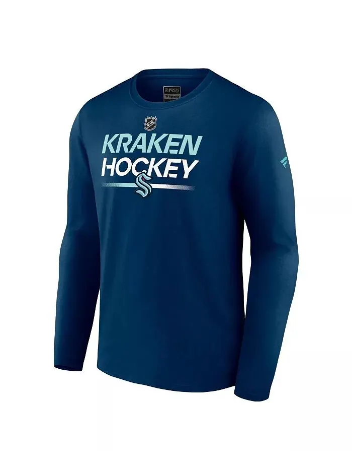 Футболка мужская темно-синяя Seattle Kraken Authentic Pro Primary с длинным рукавом Fanatics — изображение 3 из 3