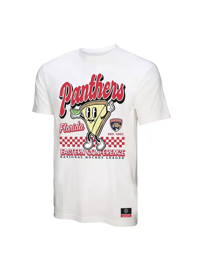 Мужская белая футболка Florida Panthers Local Food Mitchell & Ness — изображение 3 из 3