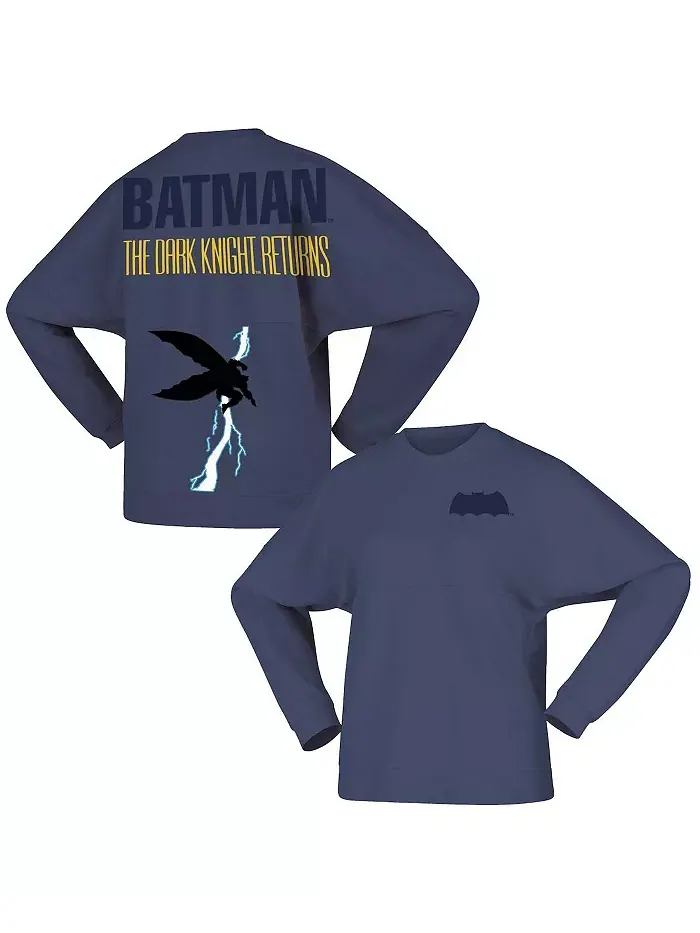 Мужская и женская синяя флисовая толстовка с капюшоном Batman The Dark Knight Returns Moonlight — изображение 1 из 3