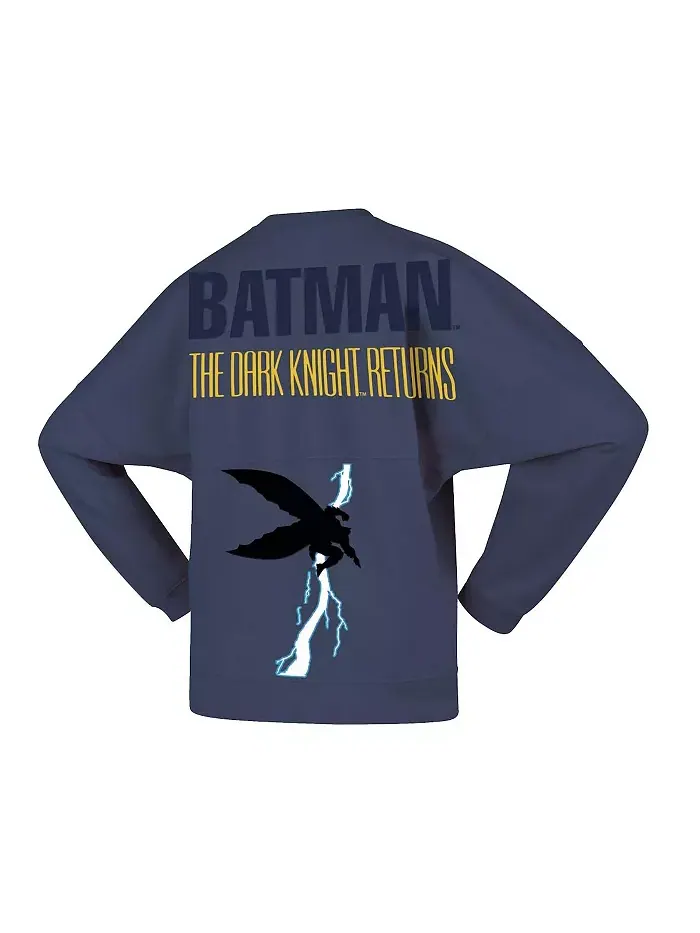 Мужская и женская синяя флисовая толстовка с капюшоном Batman The Dark Knight Returns Moonlight — изображение 2 из 3