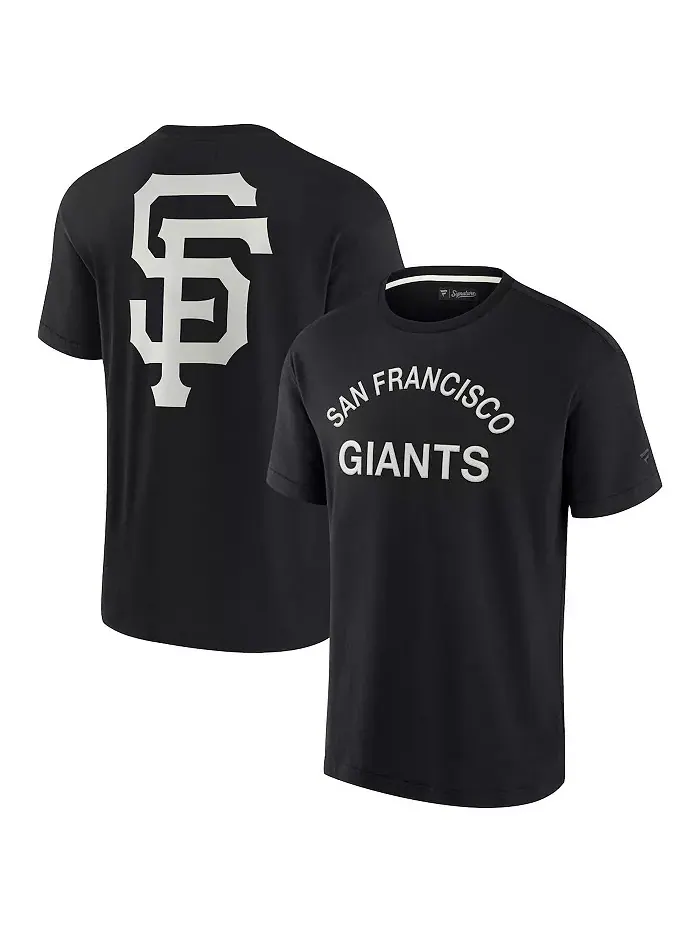 Мужская и женская черная футболка с коротким рукавом San Francisco Giants Super Soft Fanatics — изображение 1 из 3