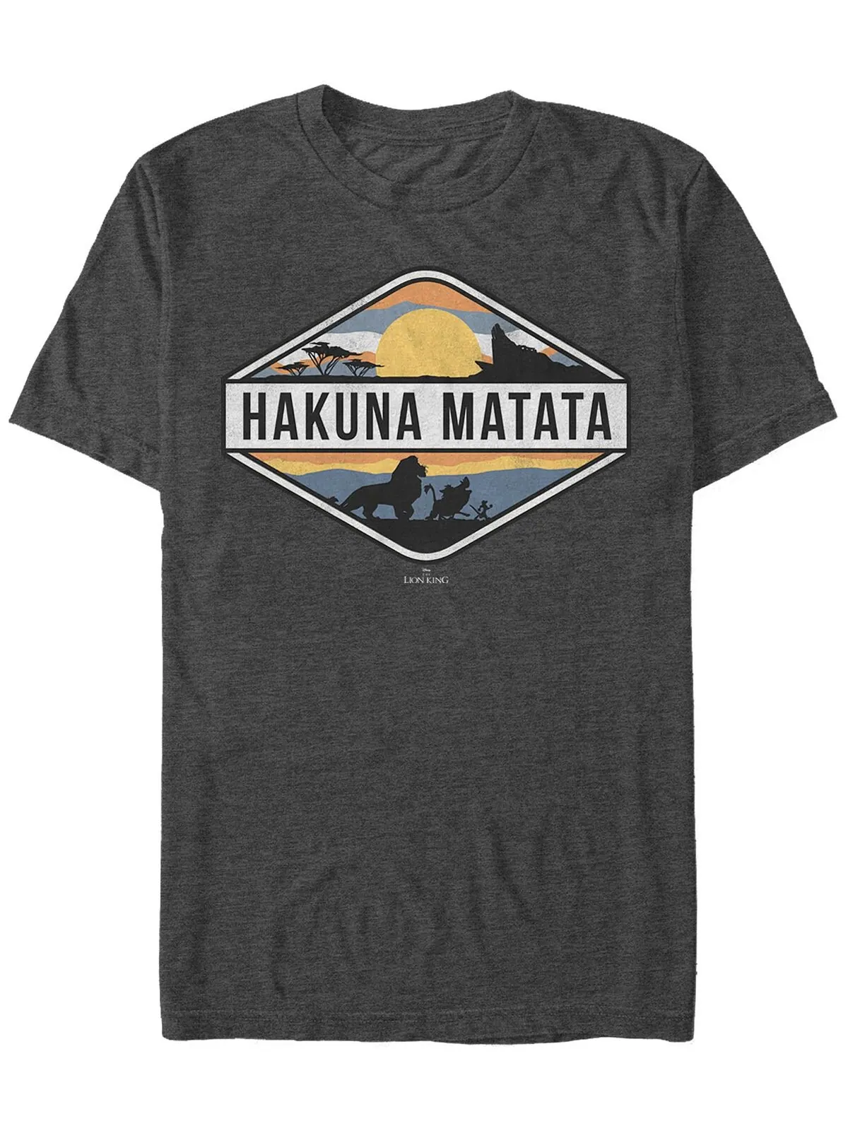 Мужская футболка с короткими рукавами disney the lion king hakuna matata emblem Fifth Sun — изображение 1 из 1, темно-серый