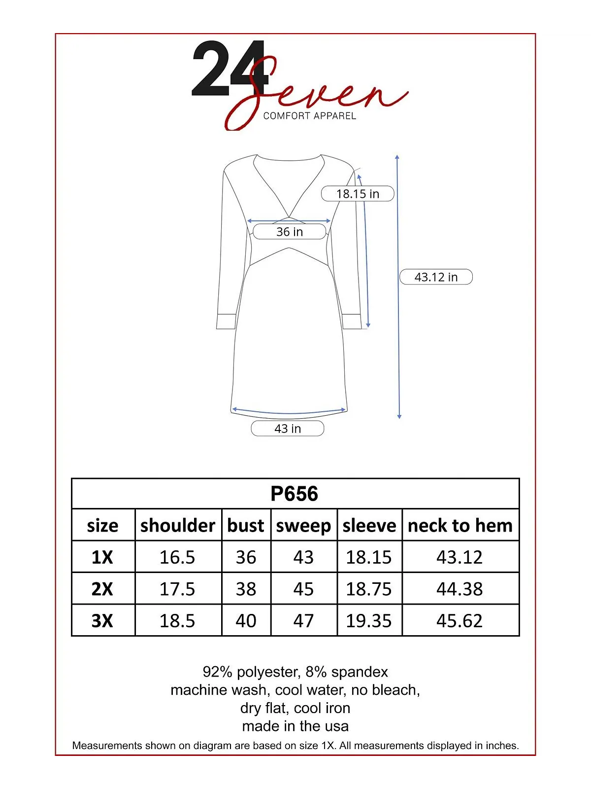 Женское платье больших размеров 24seven Comfort Apparel — изображение 4 из 6, серый