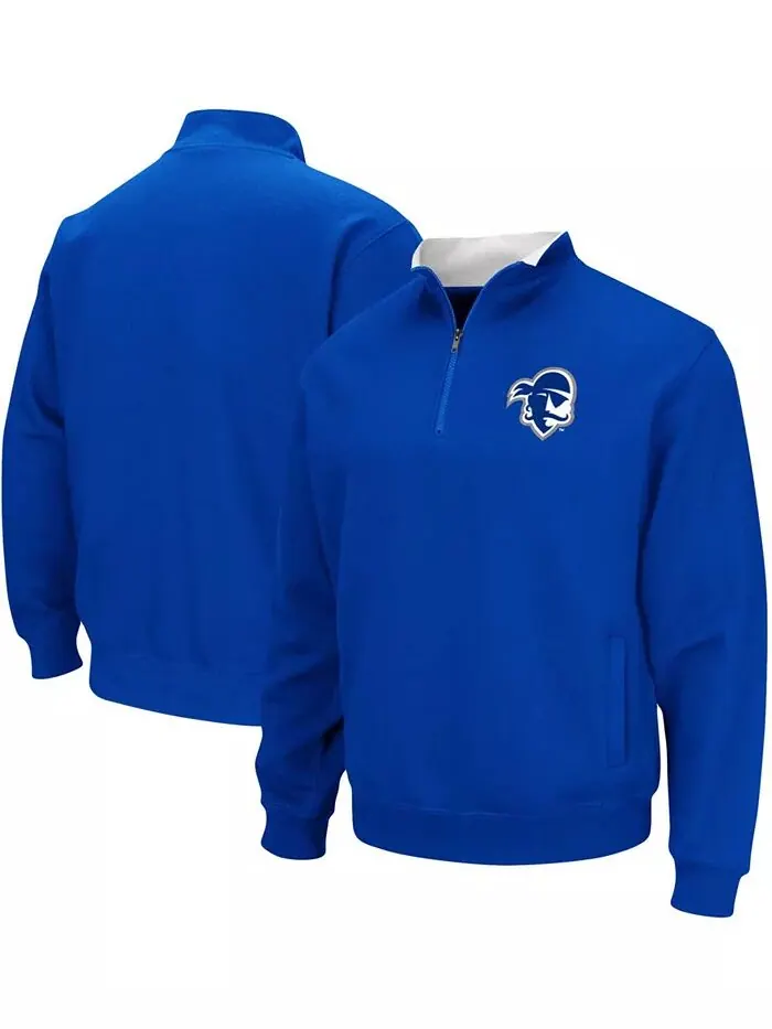 Мужская синяя толстовка Seton Hall Pirates Tortugas Logo с застежкой-молнией на четверть Colosseum
