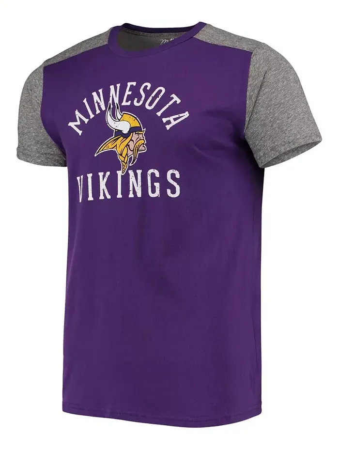 Мужская фиолетово-серая футболка Minnesota Vikings Field Goal Slub Majestic — изображение 3 из 3