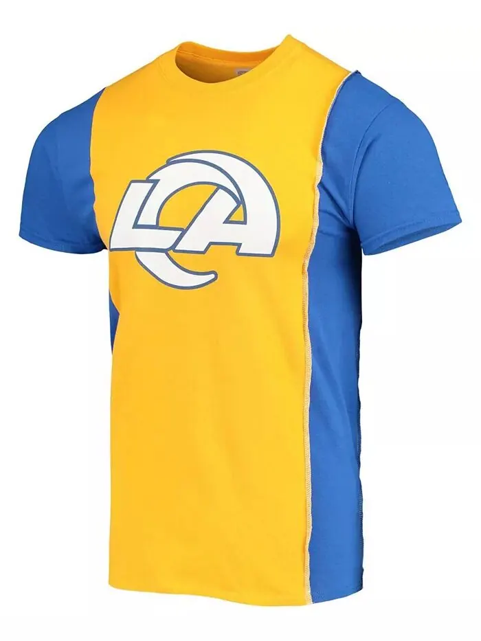 Мужская футболка золотистого цвета с логотипом Royal Los Angeles Rams Split Refried Apparel — изображение 3 из 3