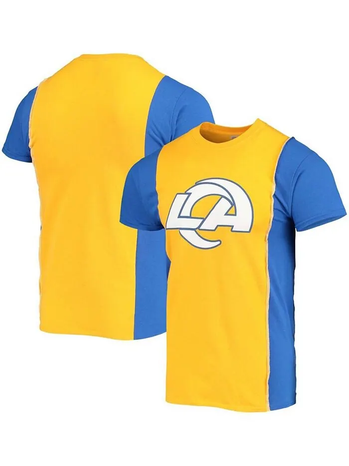 Мужская золотистая футболка с логотипом Royal Los Angeles Rams Refried Apparel — синий