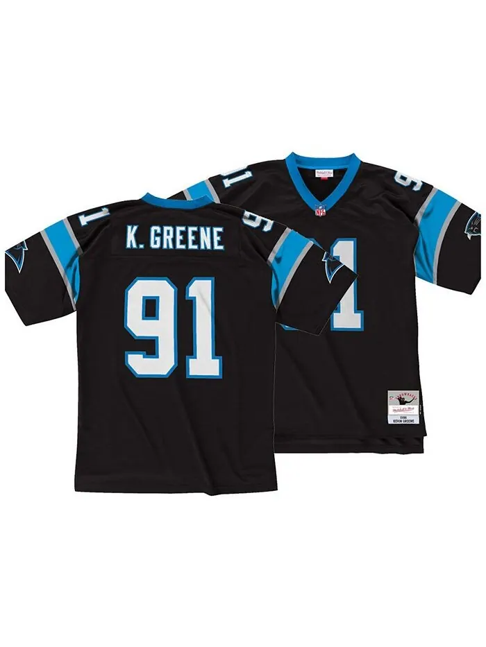 Мужская футболка с репликой Кевина Грина Каролина Пантерс Mitchell & Ness — изображение 1 из 3, черный
