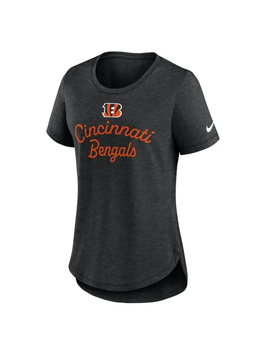 Nike Женская черная футболка Cincinnati Bengals Script Tri-Blend — изображение 2 из 3, черный