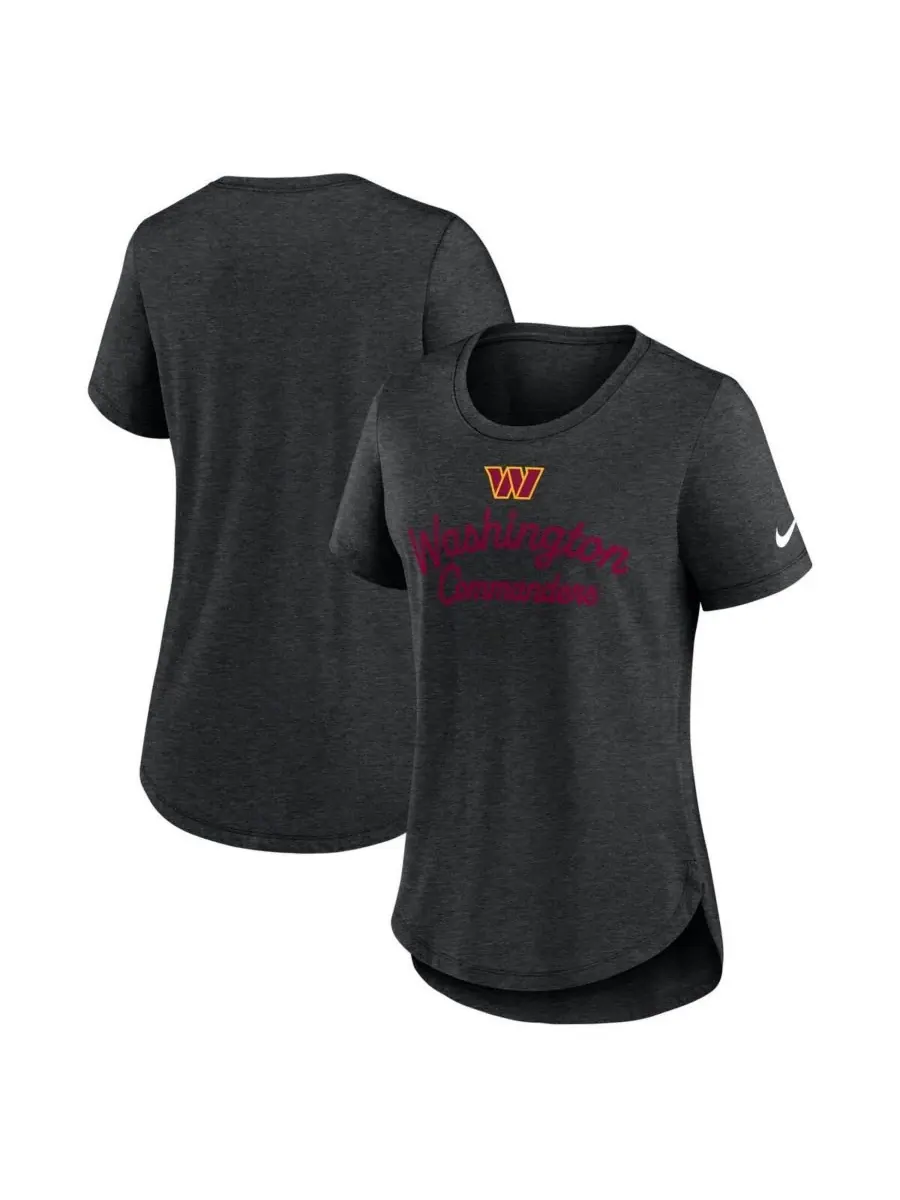Nike Женская черная футболка Washington Commanders Script Tri-Blend — изображение 1 из 3, черный