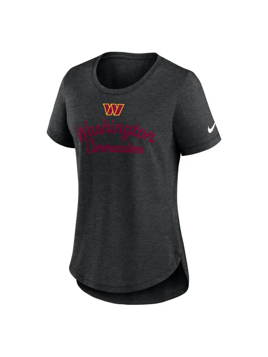 Nike Женская черная футболка Washington Commanders Script Tri-Blend — изображение 2 из 3, черный