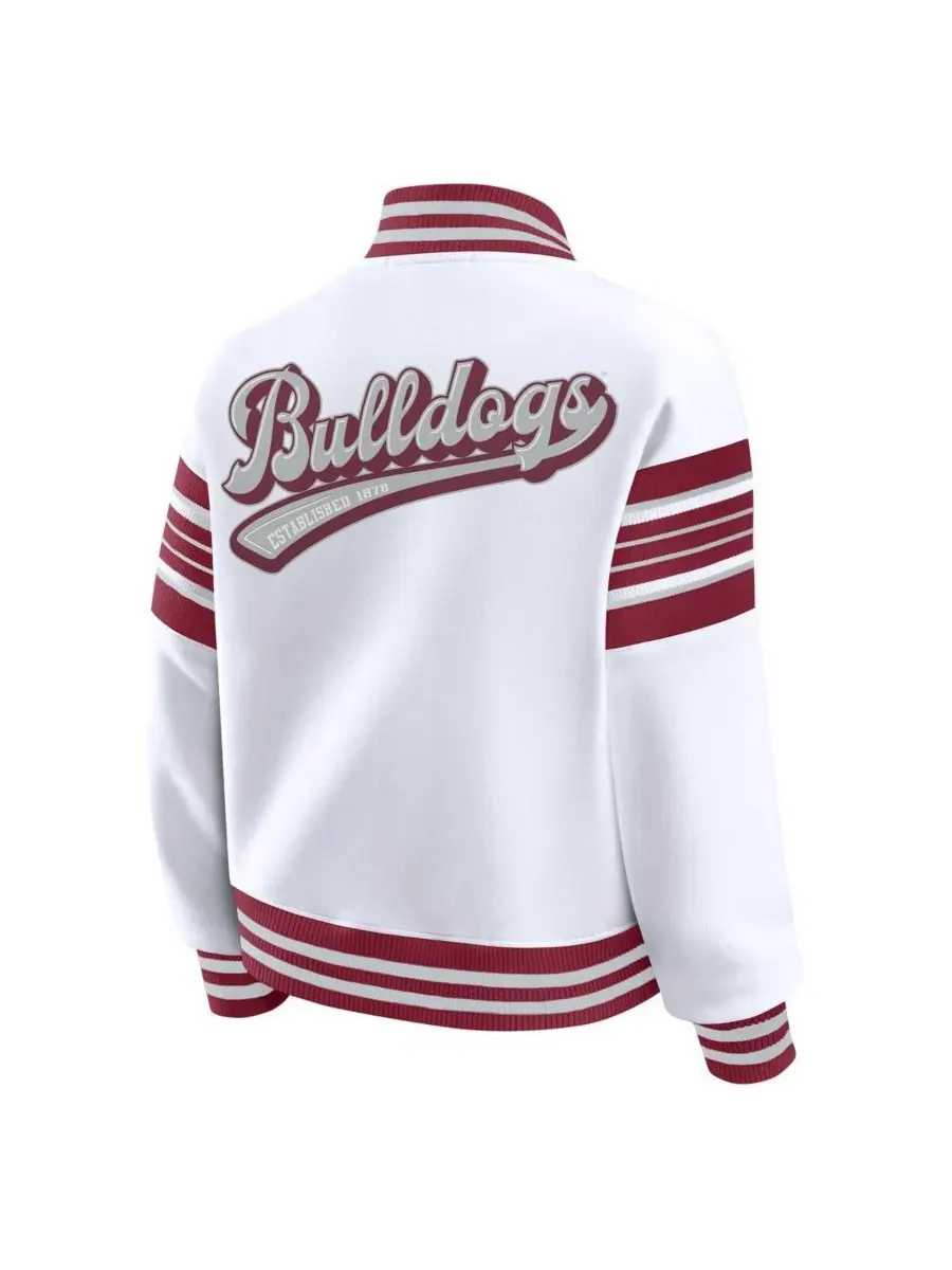 WEAR by Erin Andrews Женская белая/бордовая флисовая толстовка-куртка Mississippi State Bulldogs с — изображение 3 из 3