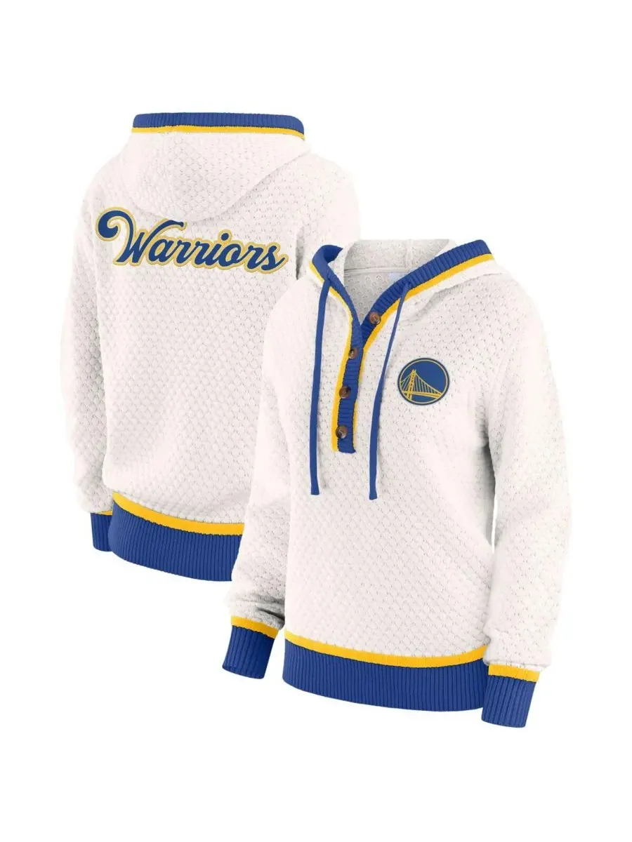 WEAR by Erin Andrews Женская кремовая толстовка большого размера Golden State Warriors — изображение 1 из 3, кремовый синий