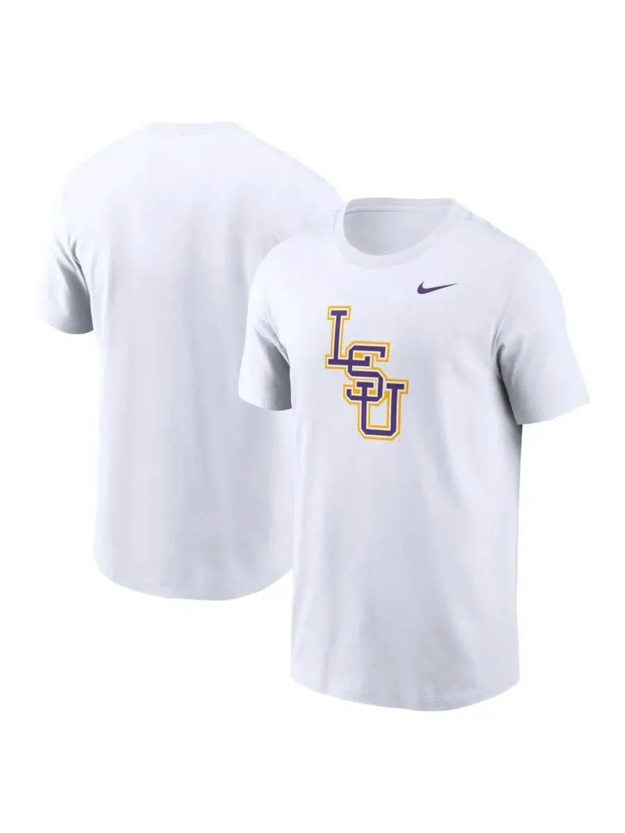 Nike Мужская белая футболка с логотипом бейсбольной команды LSU Tigers — изображение 1 из 3, белый