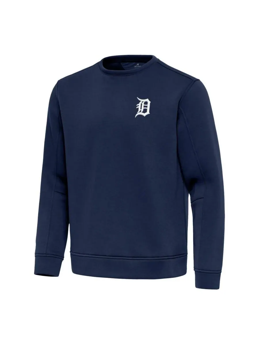 Antigua Мужская легкая толстовка-пуловер Detroit Tigers темно-синего цвета — изображение 2 из 3, темно-синий