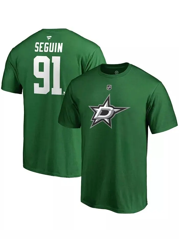 Мужская зеленая футболка с именем и номером команды Tyler Seguin Kelly Dallas Stars Team Fanatics — изображение 1 из 3