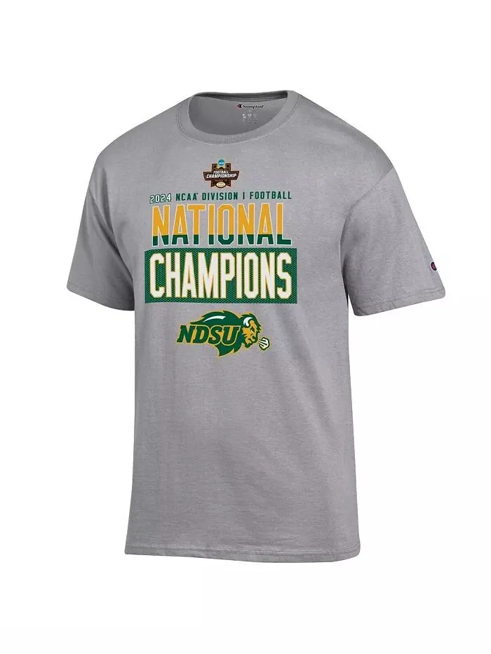 Футболка мужская серая NDSU Bison 2024 NCAA FCS Football National Champions для раздевалки — изображение 3 из 3