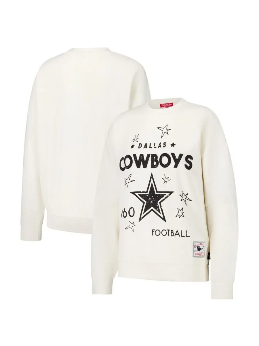 Mitchell & Ness Женская кремовая легкая толстовка с логотипом Dallas Cowboys 3.0 — изображение 1 из 3, бежевый