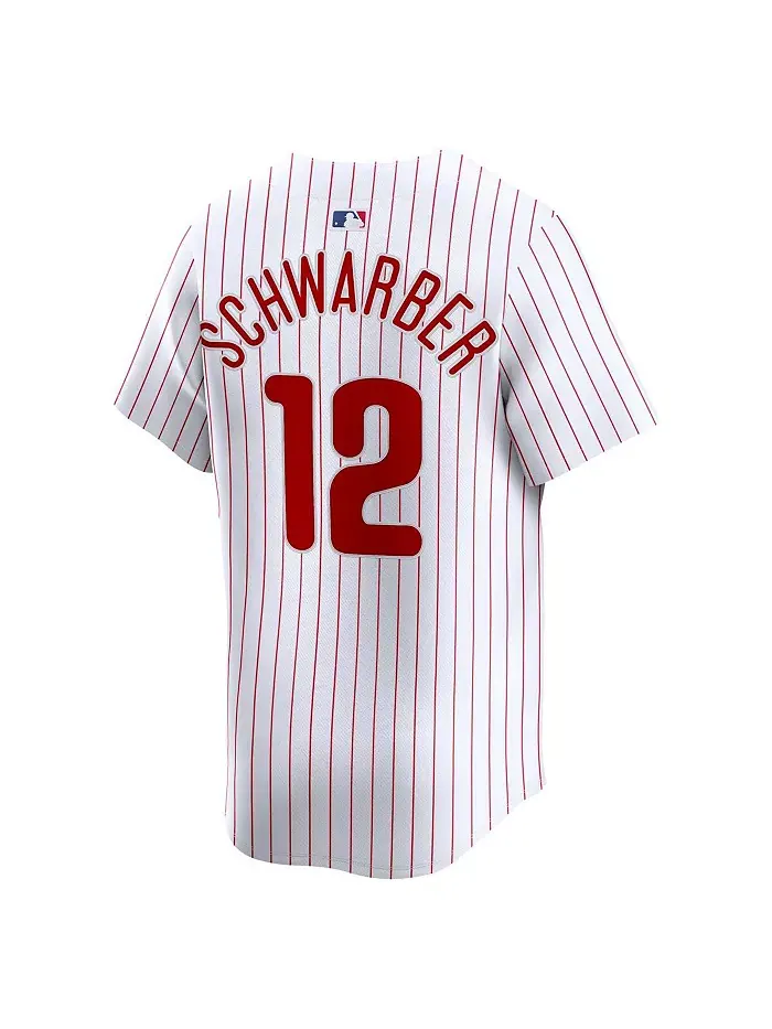 Мужская белая лимитированная джерси игрока Кайла Шварбера Philadelphia Phillies для домашних матчей — изображение 2 из 3