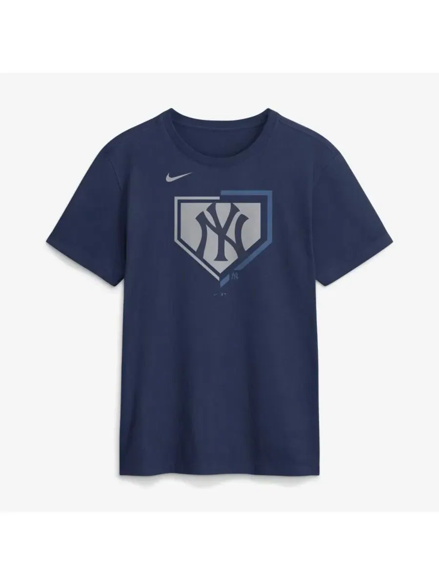 Мужская темно-синяя футболка с изображением символики команды New York Yankees Nike — изображение 4 из 4, темно-синий
