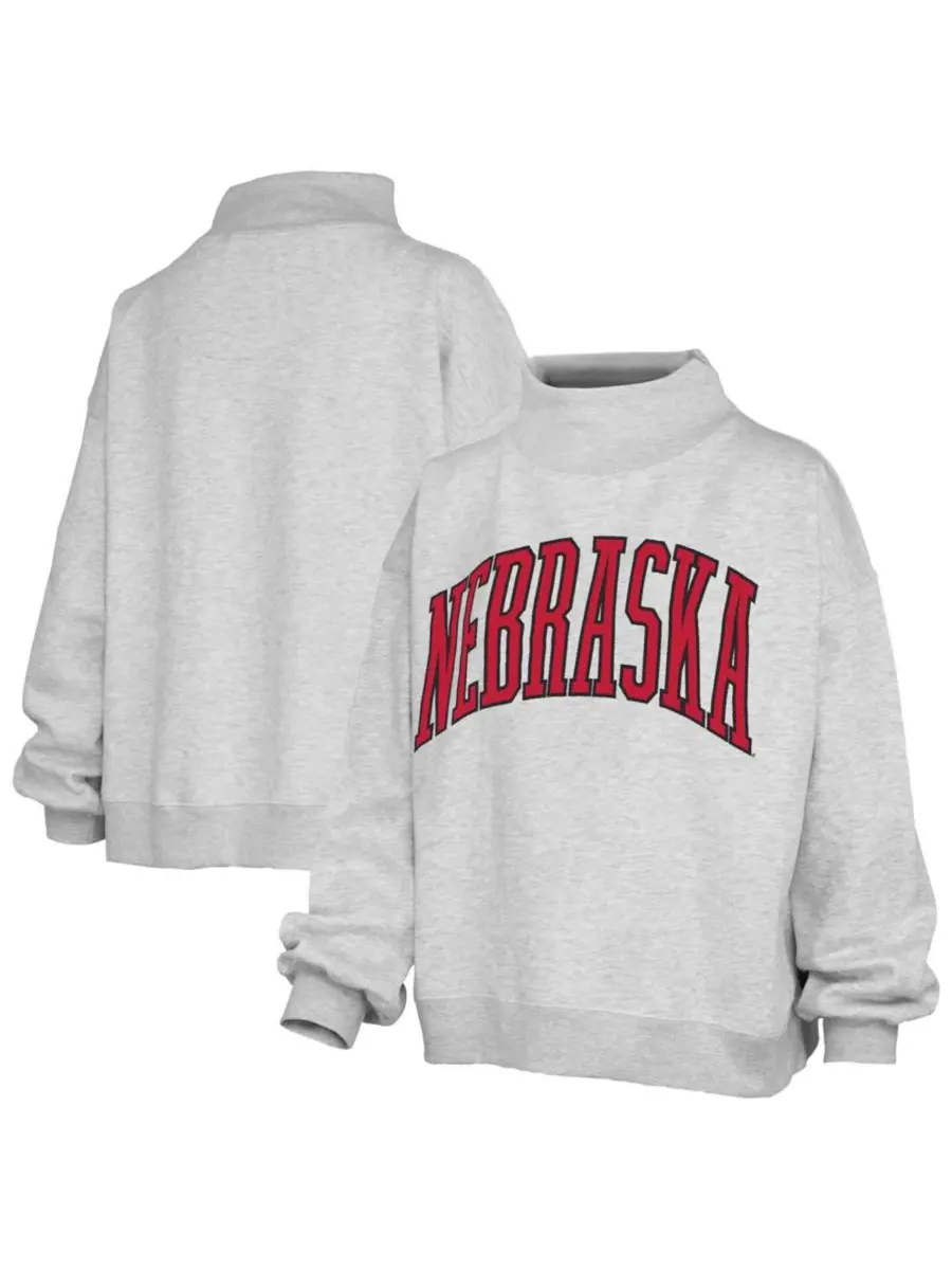 Свитшот оверсайз с имитацией воротника Nelson Mock Neck Pressbox — изображение 1 из 3, пепельный