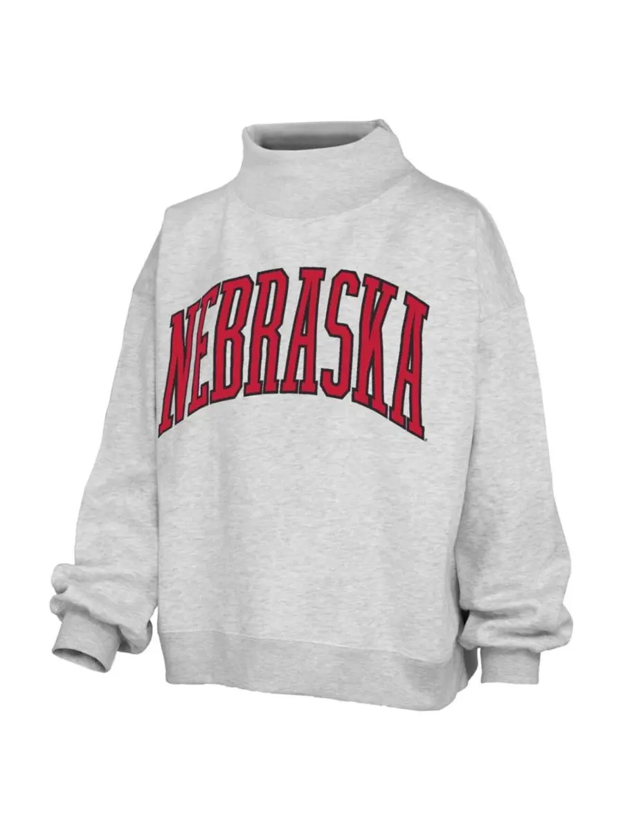 Свитшот оверсайз с имитацией воротника Nelson Mock Neck Pressbox — изображение 3 из 3, пепельный