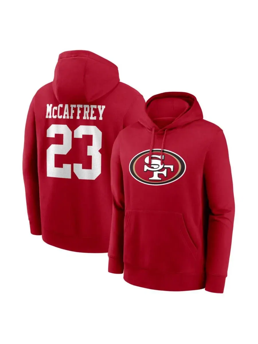 Худи с капюшоном Nike Christian McCaffrey Scarlet San Francisco 49ers Name & Number — изображение 1 из 3, алый