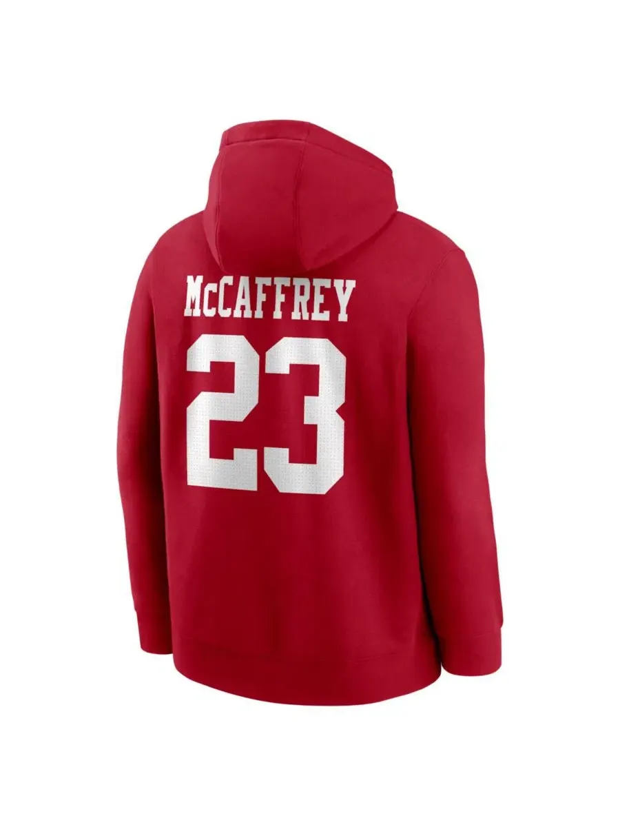 Худи с капюшоном Nike Christian McCaffrey Scarlet San Francisco 49ers Name & Number — изображение 3 из 3, алый