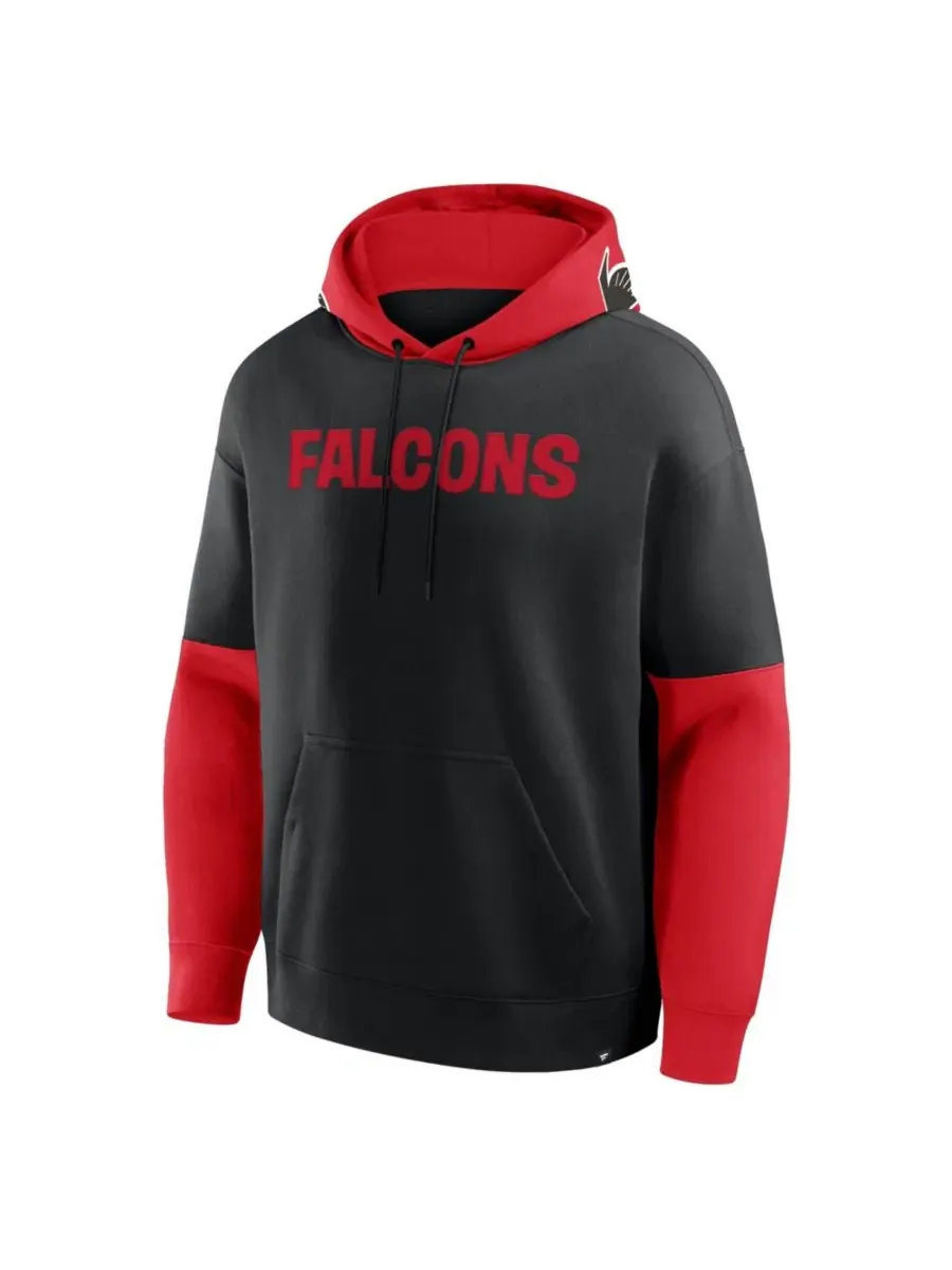 Толстовка с капюшоном с принтом Atlanta Falcons Retro Fanatics — изображение 1 из 5, черный красный