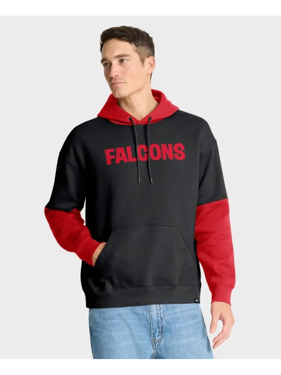 Толстовка с капюшоном с принтом Atlanta Falcons Retro Fanatics — изображение 2 из 5, черный красный