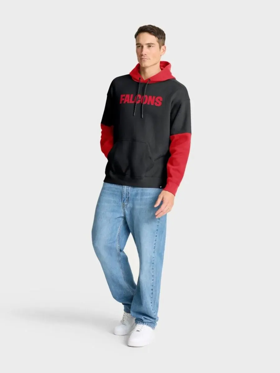 Толстовка с капюшоном с принтом Atlanta Falcons Retro Fanatics — изображение 4 из 5, черный красный