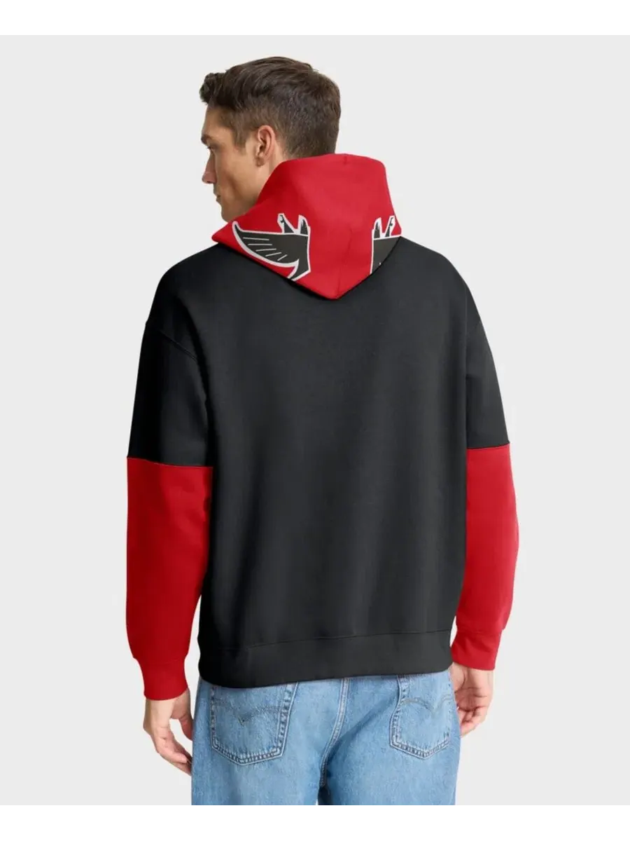 Толстовка с капюшоном с принтом Atlanta Falcons Retro Fanatics — изображение 5 из 5, черный красный