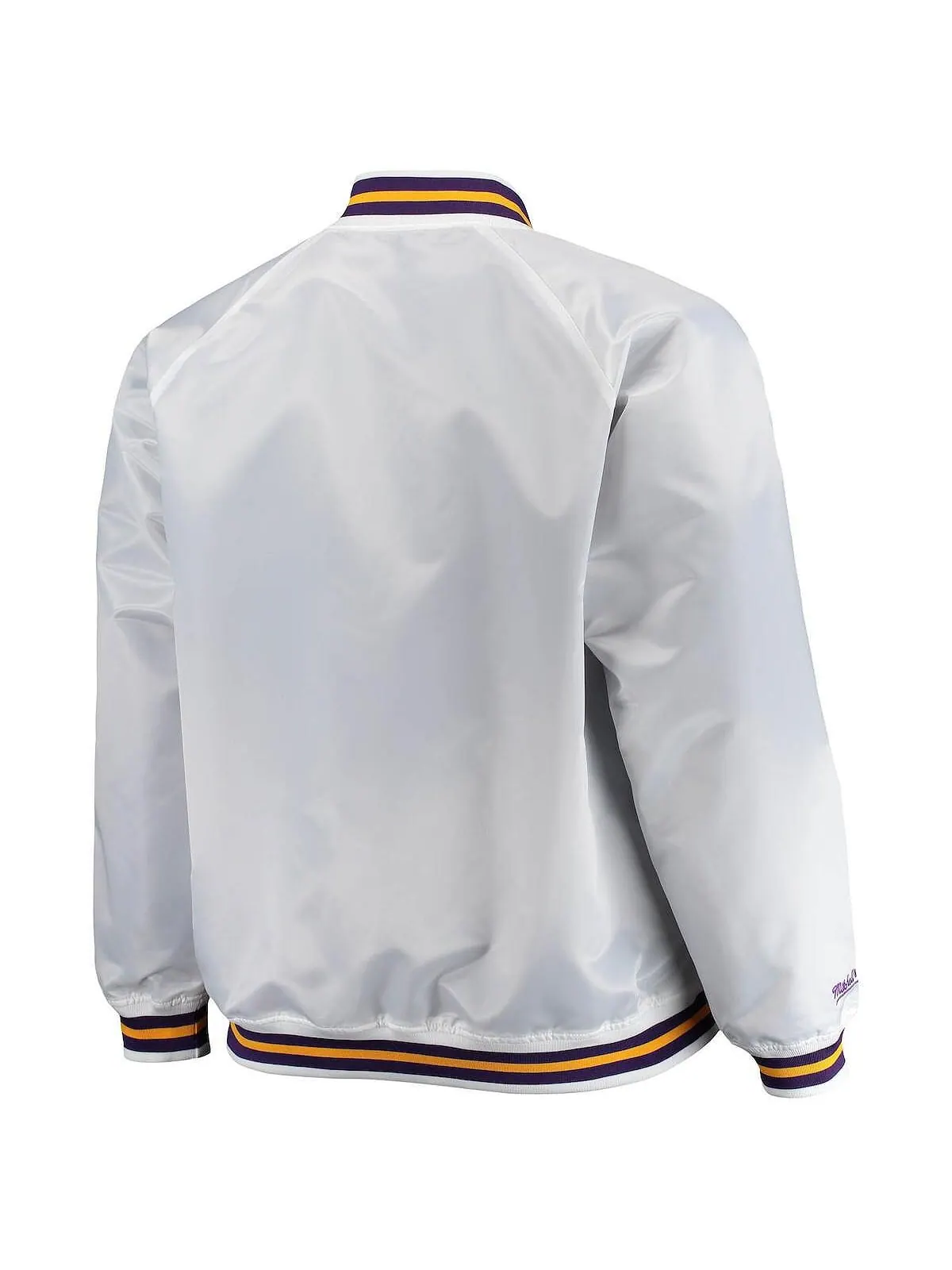 Мужская белая атласная куртка los angeles lakers big and tall hardwood classics raglan full-snap — изображение 3 из 4, белый