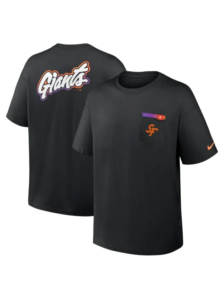 Футболка с нагрудным карманом San Francisco Giants City Connect Max90 Nike — изображение 1 из 2, черный