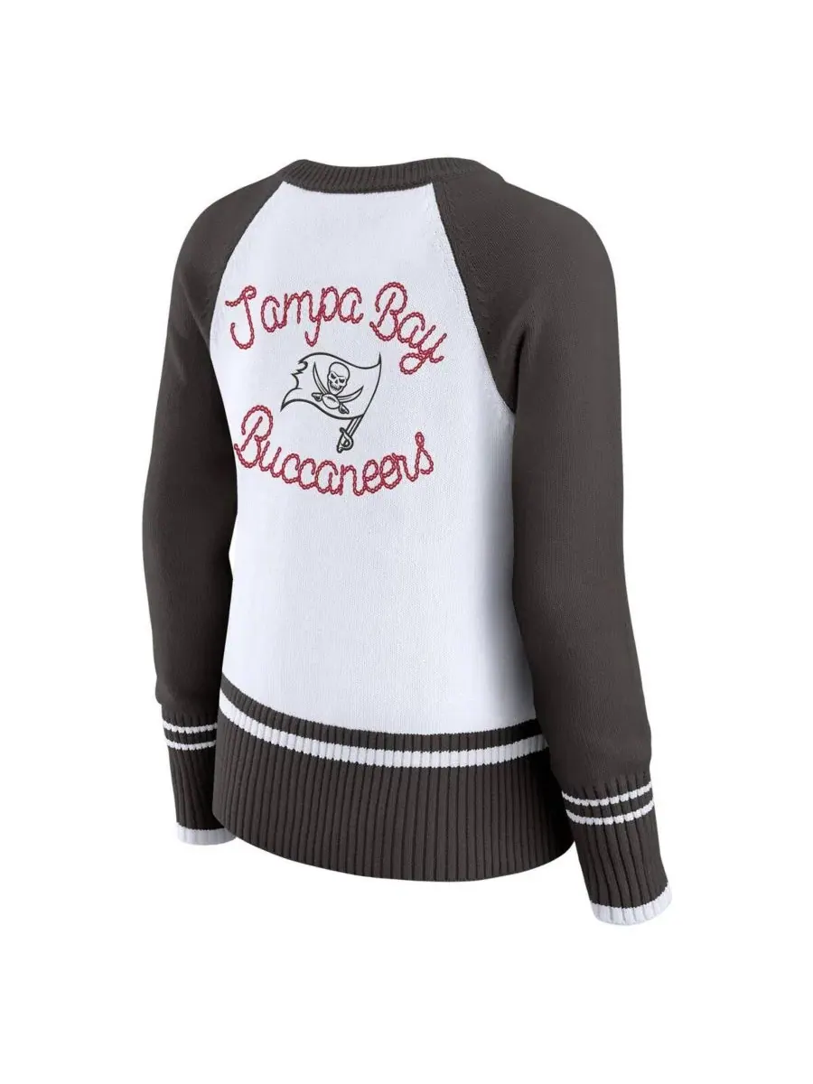 Женский свитшот реглан с принтом Tampa Bay Buccaneers Color Block Raglan WEAR by Erin Andrews — изображение 4 из 6, белый