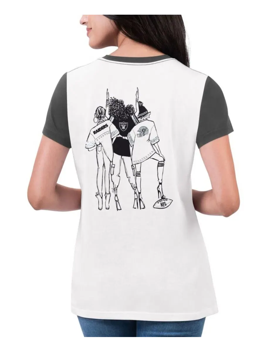 Футболка с принтом и стразами Las Vegas Raiders Fashion Illustration G-III 4Her by Carl Banks — изображение 2 из 2