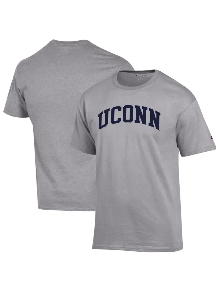 Футболка мужская с принтом UConn Huskies Basic Arch Champion — изображение 1 из 3, серый