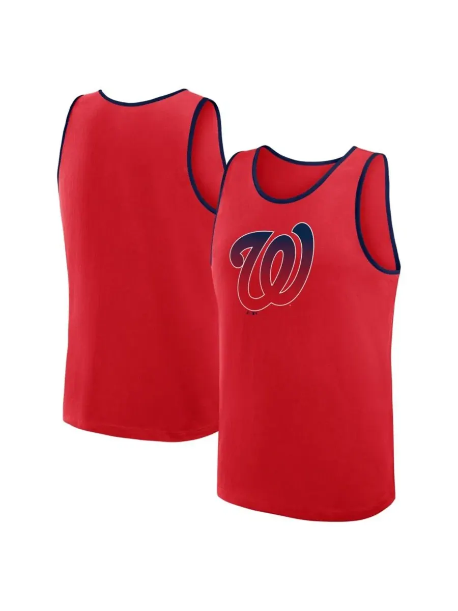 Майка-топ с принтом Unmatched Success Washington Nationals Logo Athletic — изображение 1 из 2, красный темно-синий