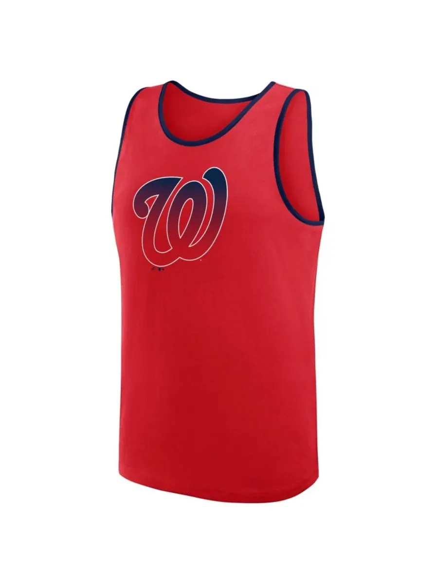 Майка-топ с принтом Unmatched Success Washington Nationals Logo Athletic — изображение 2 из 2, красный темно-синий