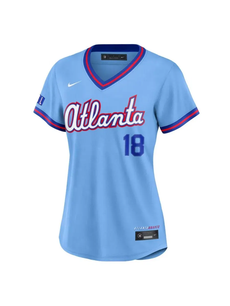 Джерси стадионное Nike Mike Yastrzemski Powder Blue Atlanta Braves 2026 City Connect — изображение 2 из 3, синий